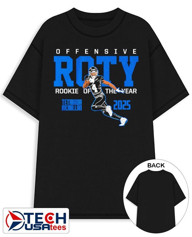 Tetairoa McMillan Carolina Panthers 2025 Offensive ROTY Rookie of the Year shirt