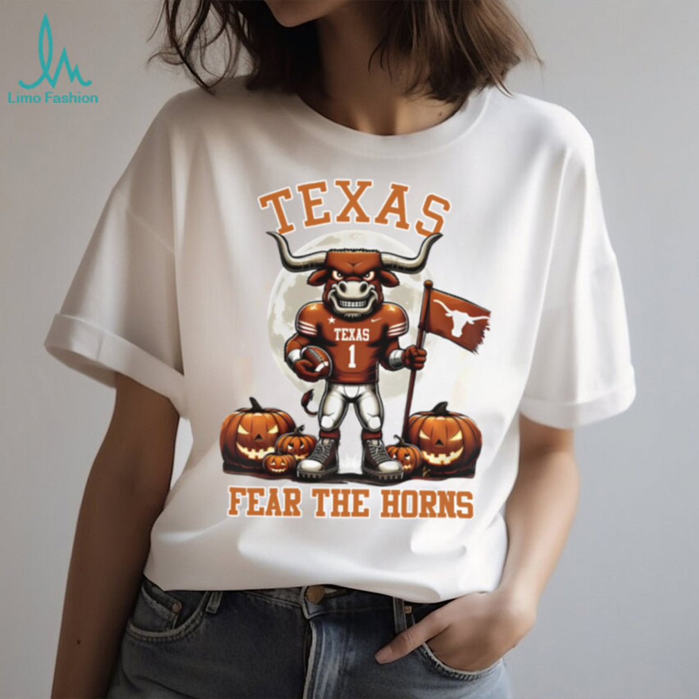 Texas Longhorns Hook Em Horns Fear The Horns Mascot Hallowen Tee