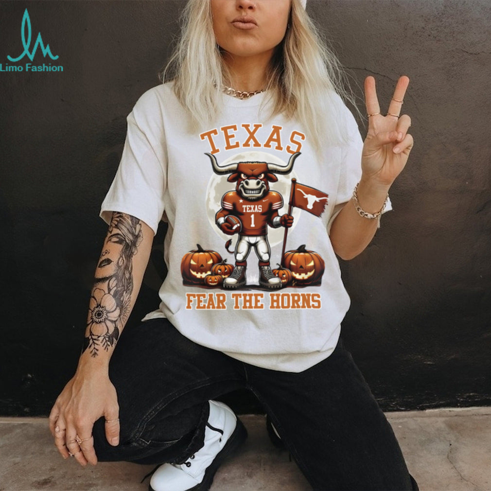 Texas Longhorns Hook Em Horns Fear The Horns Mascot Hallowen Tee