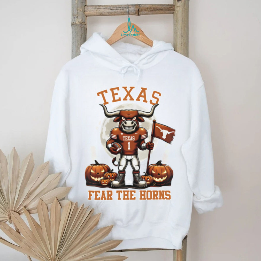 Texas Longhorns Hook Em Horns Fear The Horns Mascot Hallowen Tee