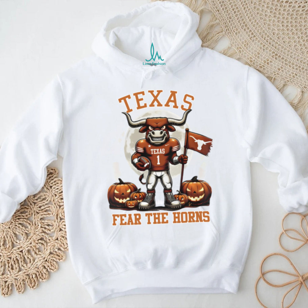 Texas Longhorns Hook Em Horns Fear The Horns Mascot Hallowen Tee