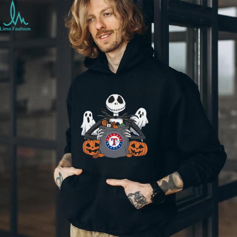 Texas Rangers Halloween Candy Spooky Jack Skellington Shirt