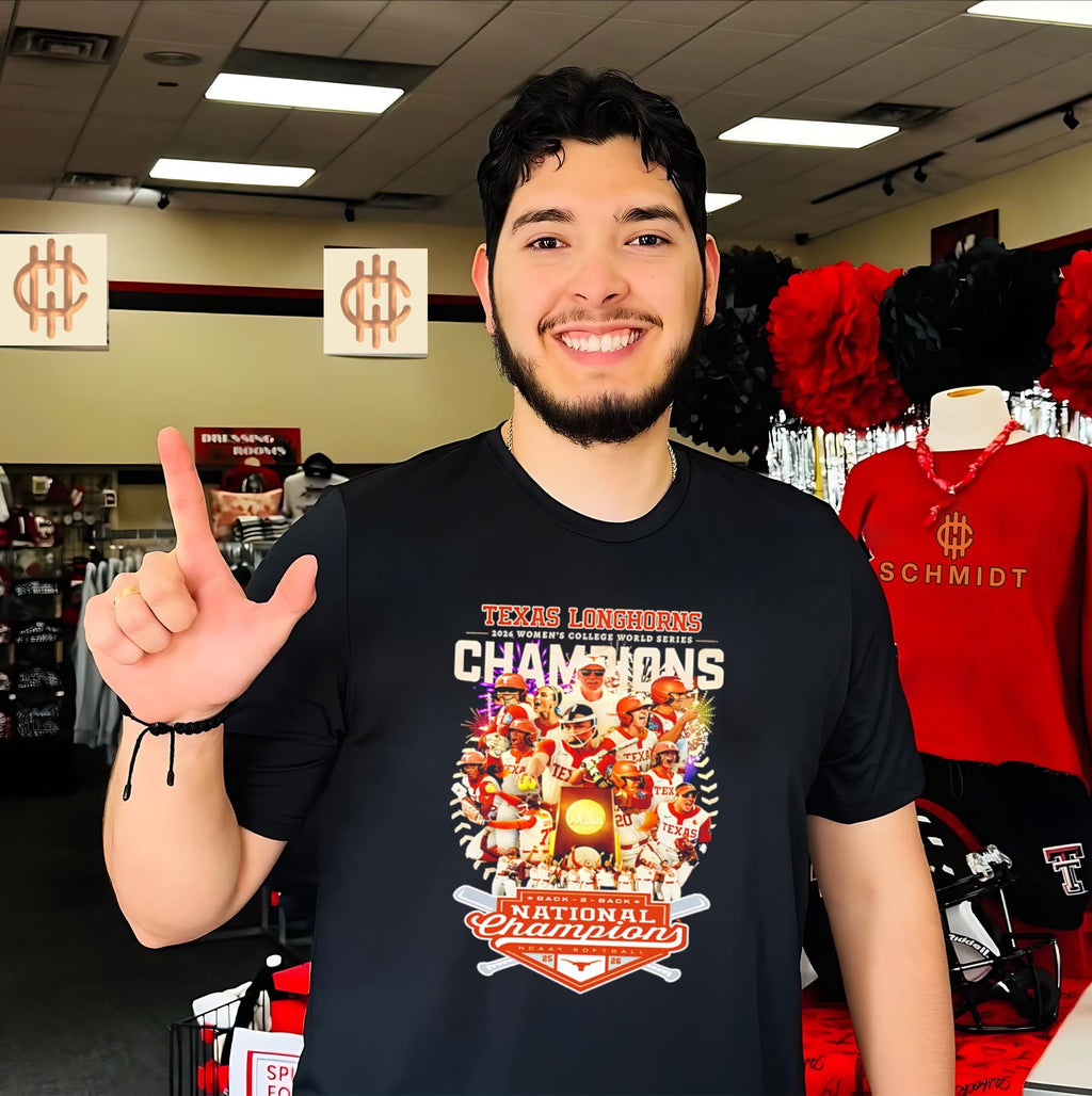Texas Softball 2026 WCWS National Champions Back to back graphic shirt