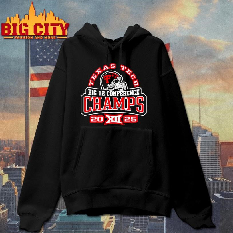 Texas Tech Red Raiders Helmet Tee Big 12 Conference Champions Football 2025 Shirt