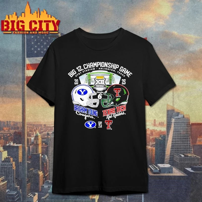 Texas Tech Red Raiders vs Brigham Young Cougars Big 12 Championship 2025 Football shirt