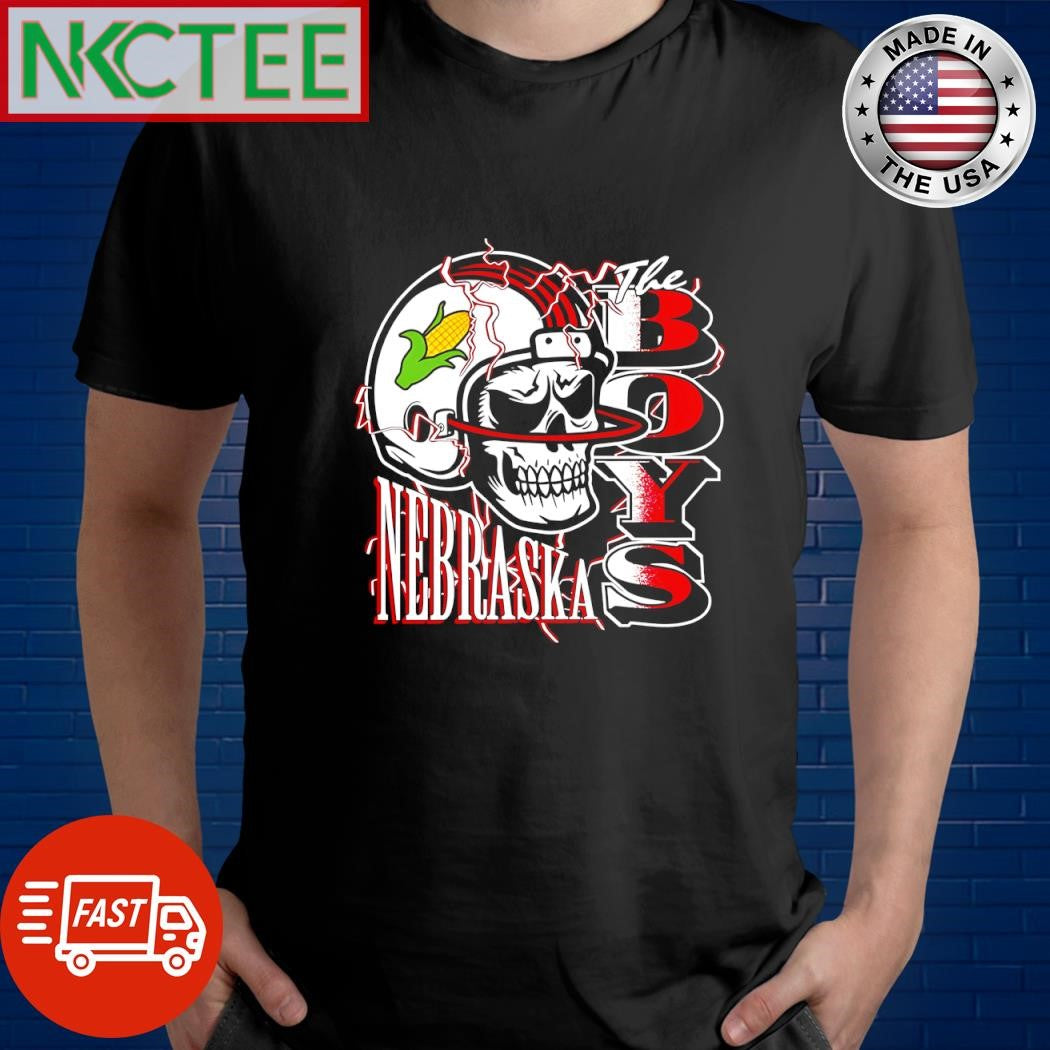 The Boys Nebraska Lightning football helmet skeleton shirt