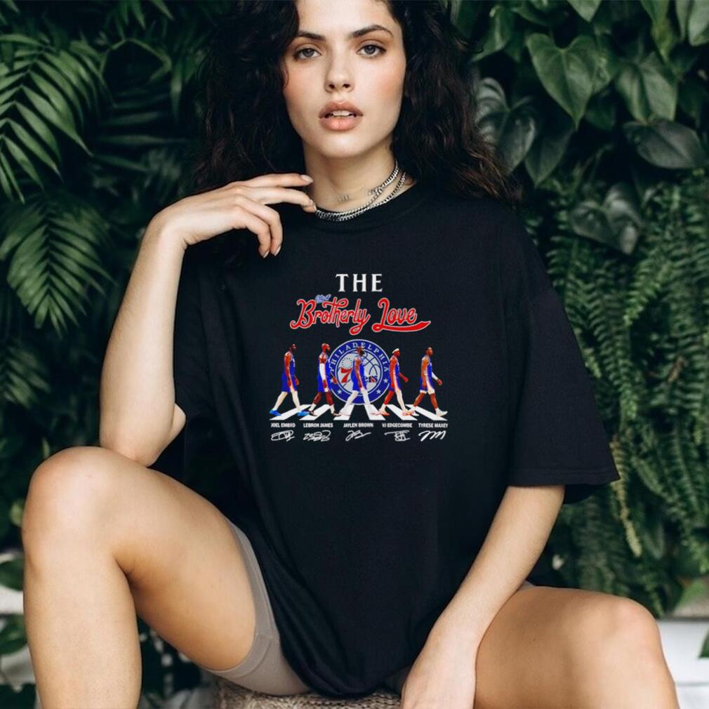 The Brotherly Love Philadelphia 76ers Lebron James abbey road signature shirt