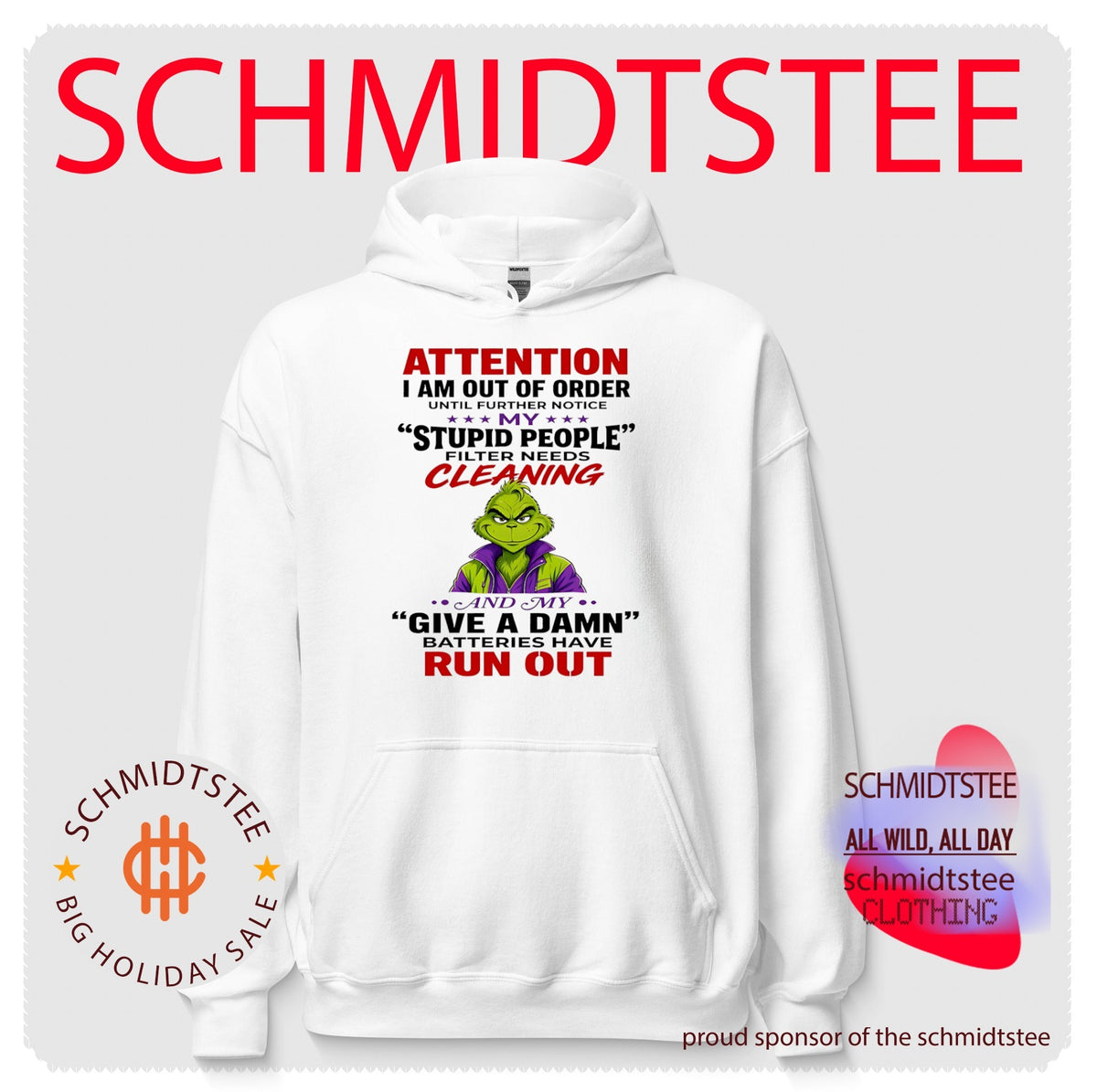 The Grinch Out of Order Stupid People Filter Needs Cleaning Quote shirt