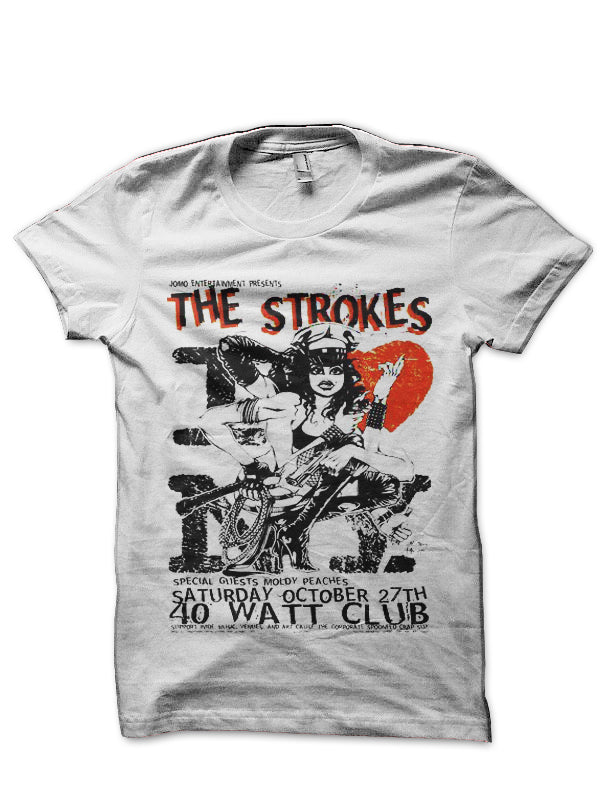The Strokes White T-Shirt Style001 Hoodie, Sweatshirt | PureTeeCo.com