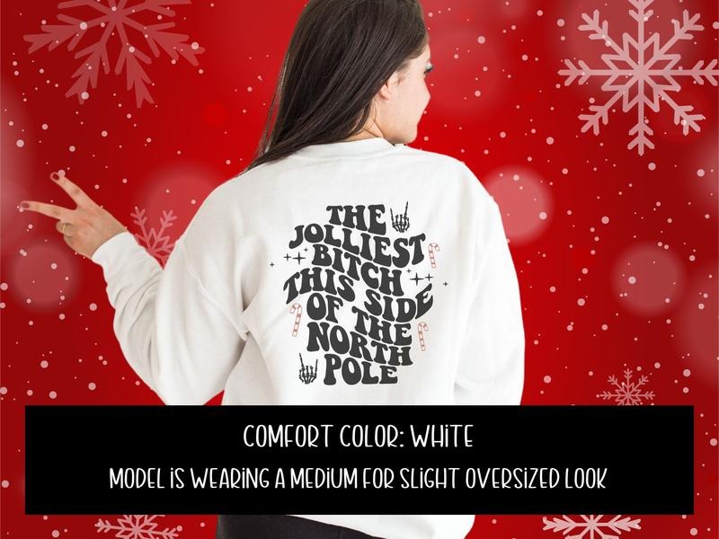 The Jolliest Woman This Side of The North Pole Sweatshirt or Hoodie T-Shirts | PureTeeCo.com