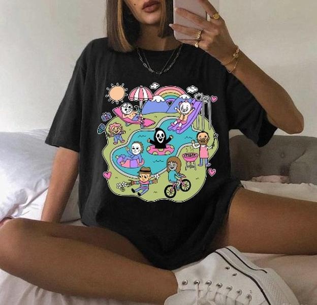 The Kids Horror Pool Party Halloween Characters T-Shirt Horror Movie Funny Times Shirt Hoodie, Sweatshirt | PureTeeCo.com