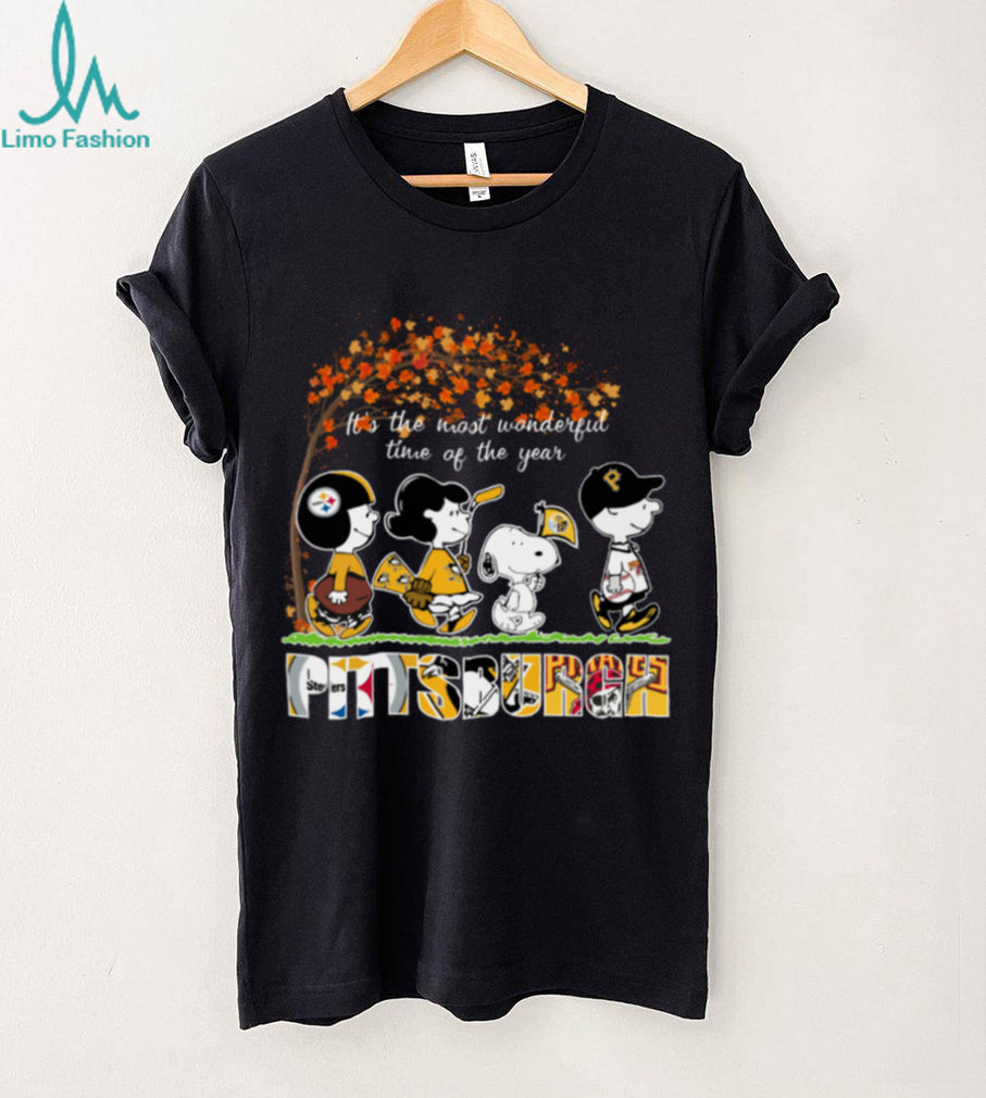 The Peanuts Movie Characters Pittsburgh Sports It’S The Most Wonderful Time Of The Year Logo Tee