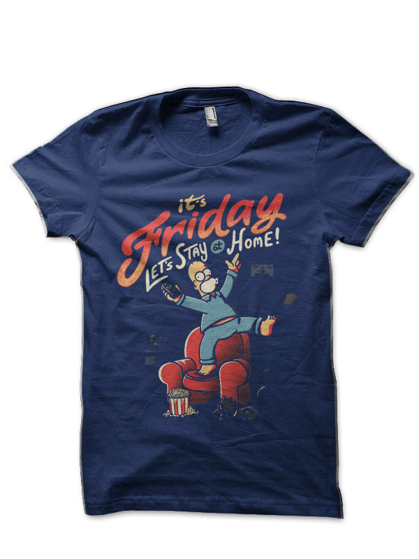 Itâ€™s Friday! -The Simpsons Navy Blue T-Shirt Hoodie, Sweatshirt | PureTeeCo.com
