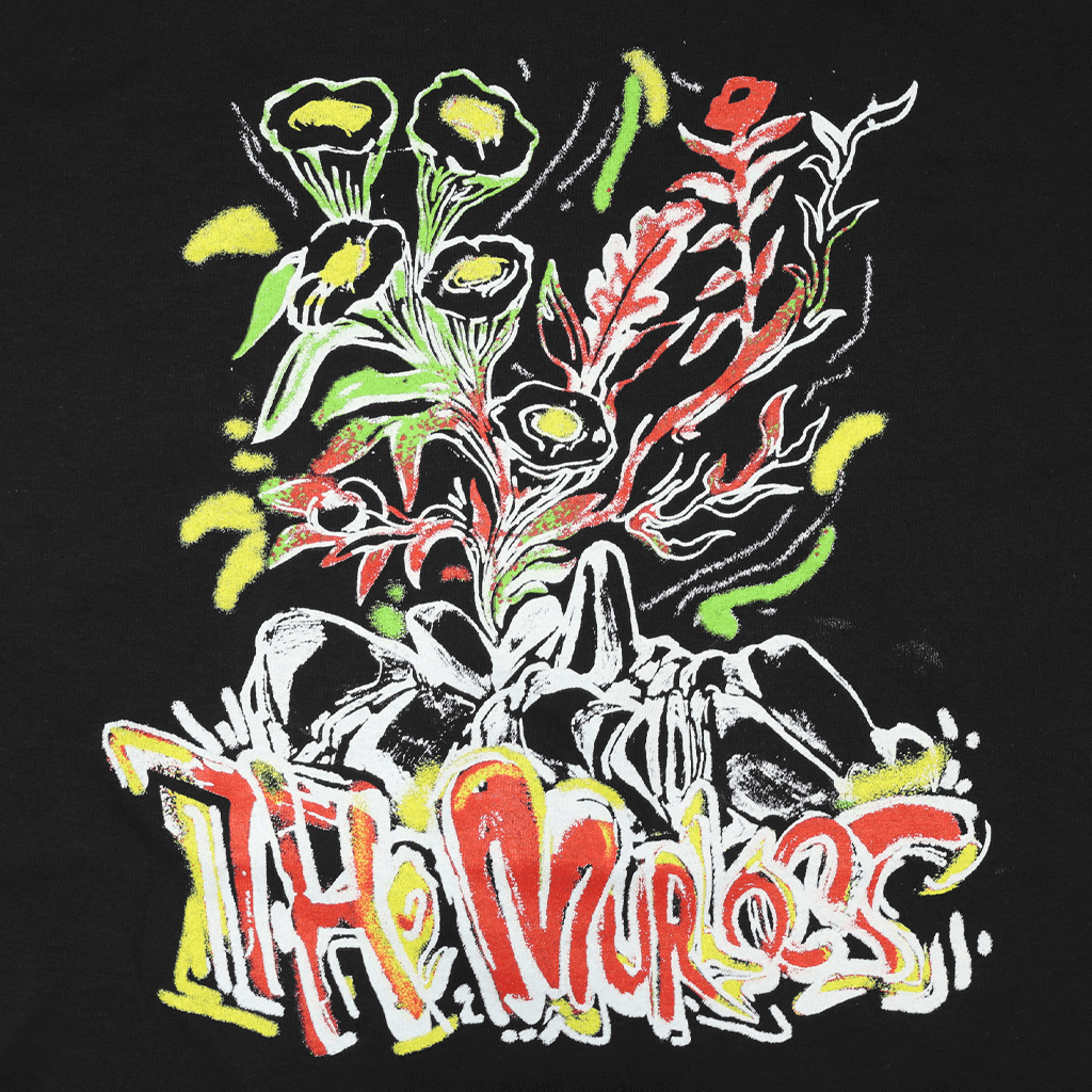 Flower Black T-Shirt Hoodie, Sweatshirt | PureTeeCo.com (Image 2)