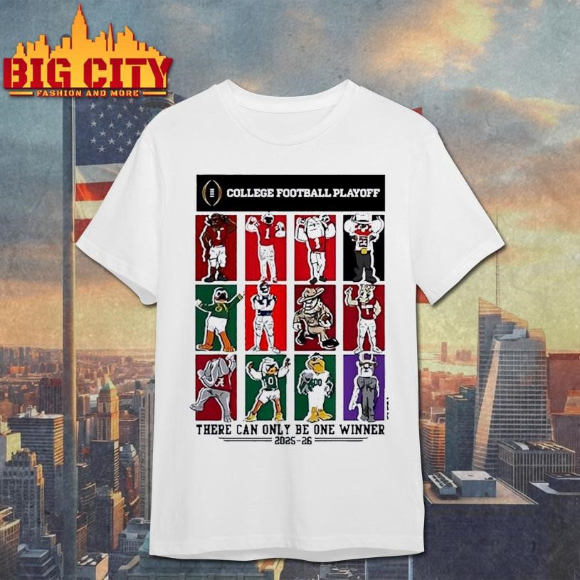 There can only be one winner 2025 College Football Playoff 12 Team mascots Shirt