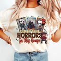 There's Some Horrors In This House Shirt, Funny Halloween Tshirt, Spooky Season Halloween Shirt, Trendy Funny Halloween...