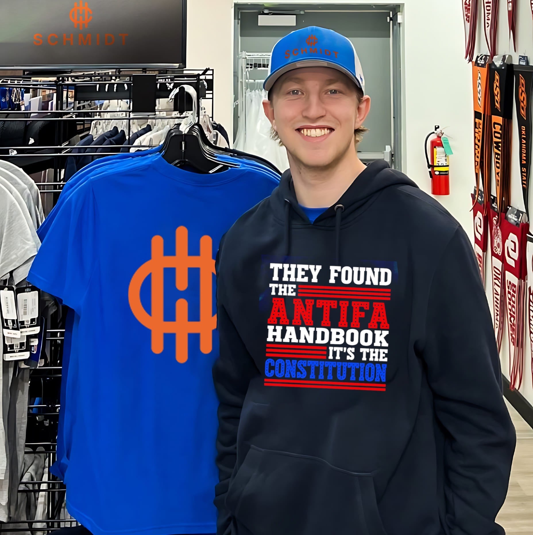 They found the antifa handbook it’s the constitution shirt