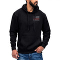 Thin Red Line Flag Left Chest Print US Firefighter Hoodie Sweatshirt Cotton Fabric T-Shirts | PureTeeCo.com