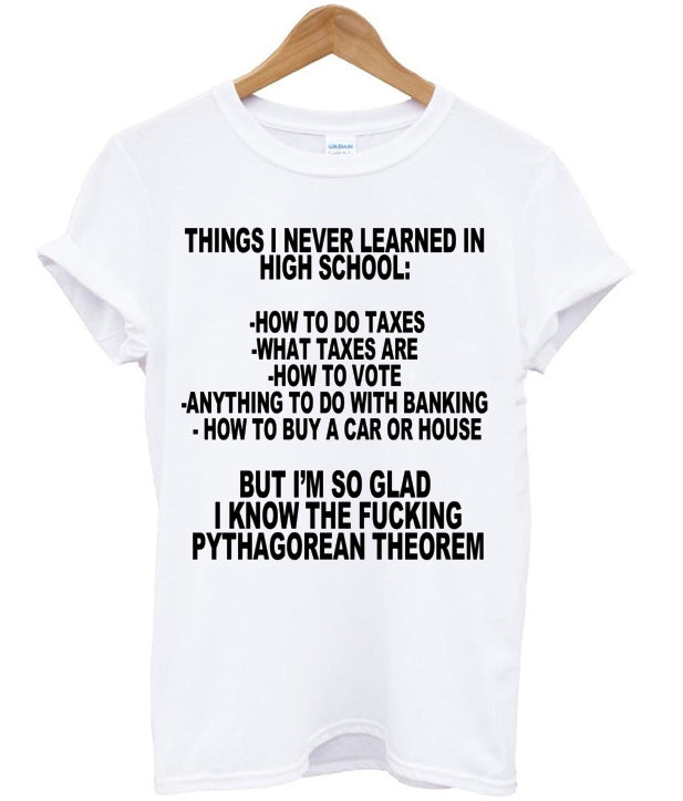 Things I Never Learned In High School T-shirt Hoodie, Sweatshirt | PureTeeCo.com
