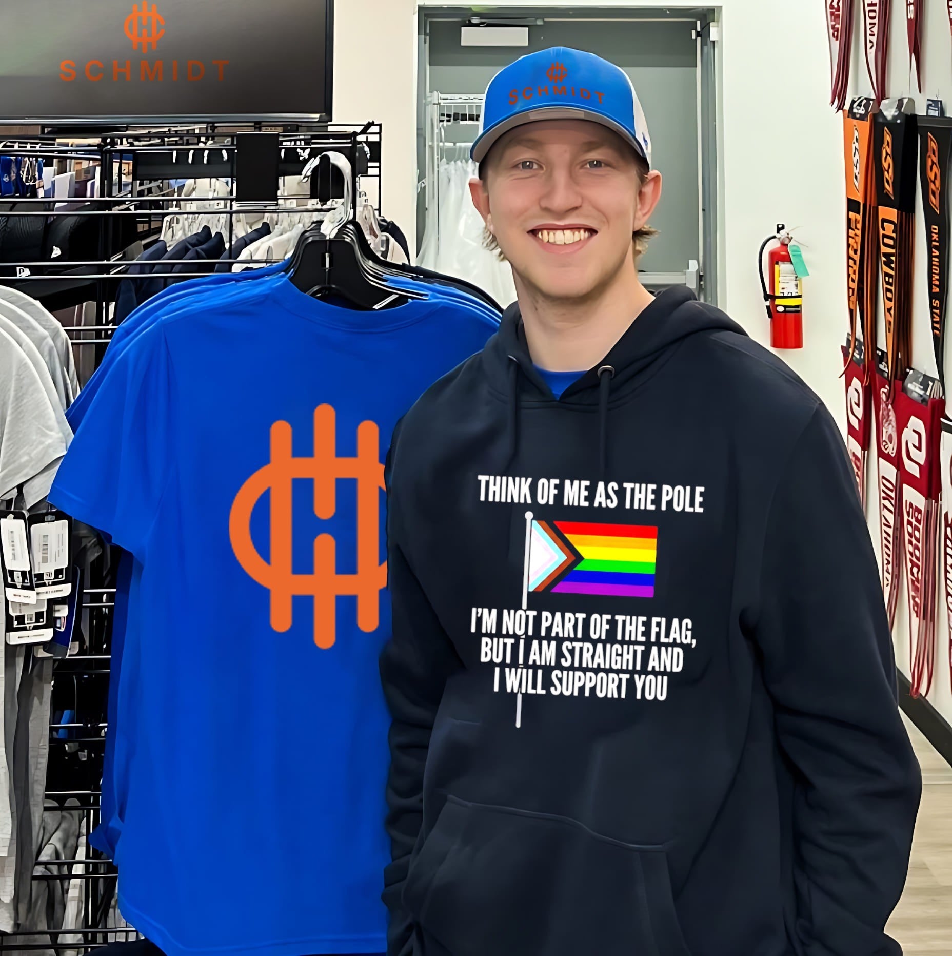 Think of me as the pole I’m not part of the flag but I am straight and I will support you shirt