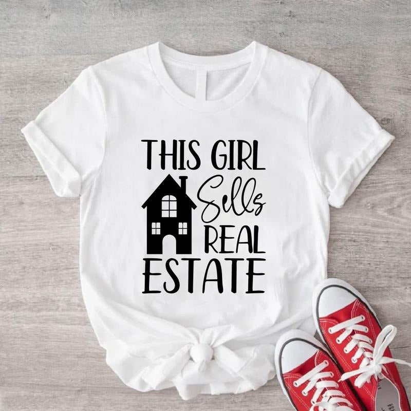 This Girl Sells Real Estate Shirt, Real Estate Agent T-Shirt, Realtor Girl Gift Tee, House Dealer Tee, Funny Broker Tee...