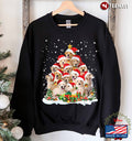 Golden Retriever Christmas Tree Light Ugly Sweater Xmas
