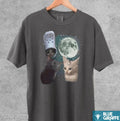 Three Cats Moon Retro T-Shirt, Meme Comfort Colors Graphic Tee Hoodie, Sweatshirt | PureTeeCo.com