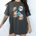 Three Possums Howling Moon Shirt, Funny Retro Opossums Graphic Tee, Vintage Possum Meme Tee, Retro Y2k Galaxy Opossum...