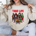 Thug Life Christmas Movie Characters Santa Claus Friends Sweatshirt, Christmas Sweatshirt, Movie Sweatshirt, Gift For...