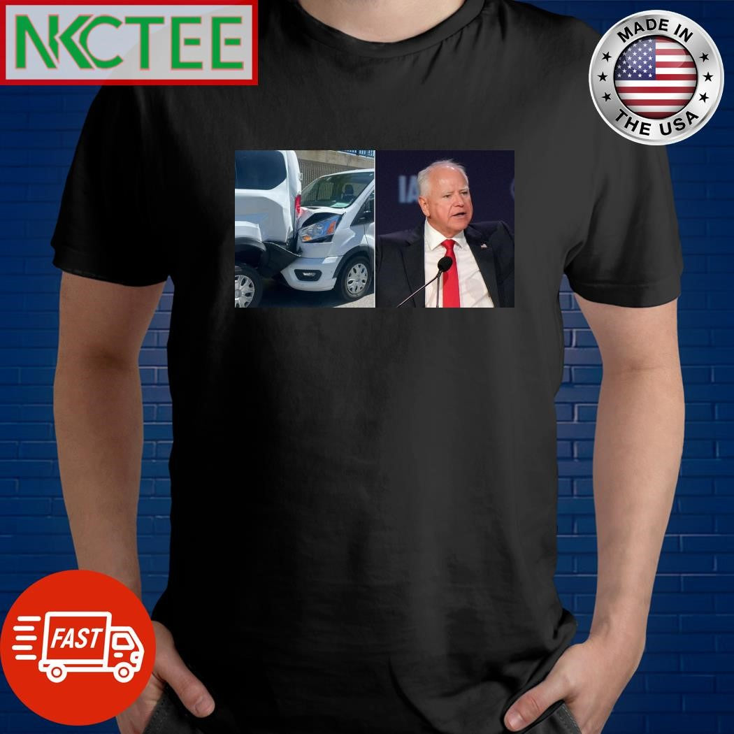 Tim Walz unharmed after vehicles in motorcade crash shirt