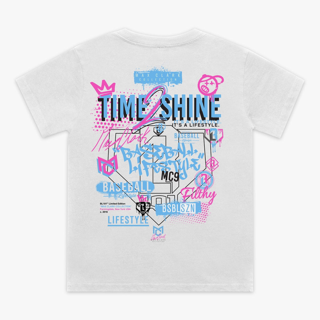 Time 2 Shine Icons Youth Tee - White Hoodie, Sweatshirt | PureTeeCo.com (Image 1)