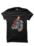 Tintin Bike Black Half Sleeve T-Shirt Hoodie, Sweatshirt | PureTeeCo.com