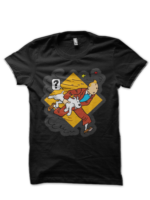 Tintin Black Half Sleeve T-Shirt Style002 Hoodie, Sweatshirt | PureTeeCo.com