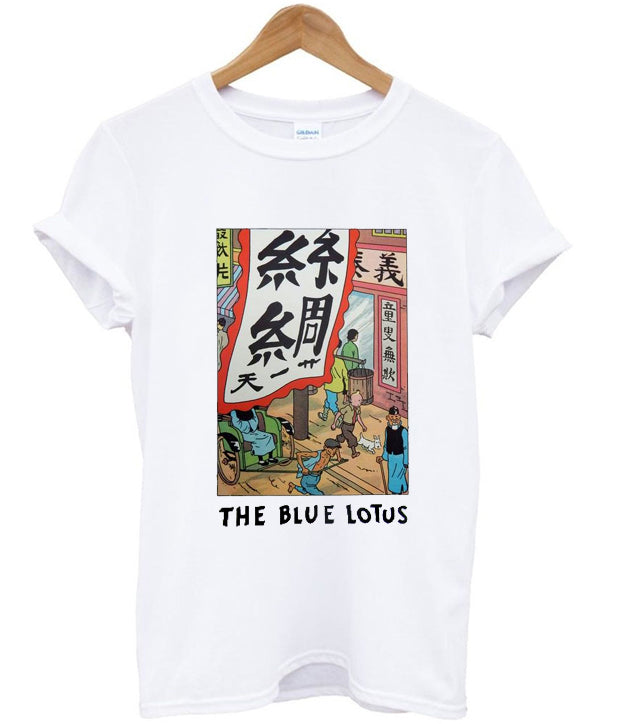 Tintin the Blue Lotus T-shirt Hoodie, Sweatshirt | PureTeeCo.com
