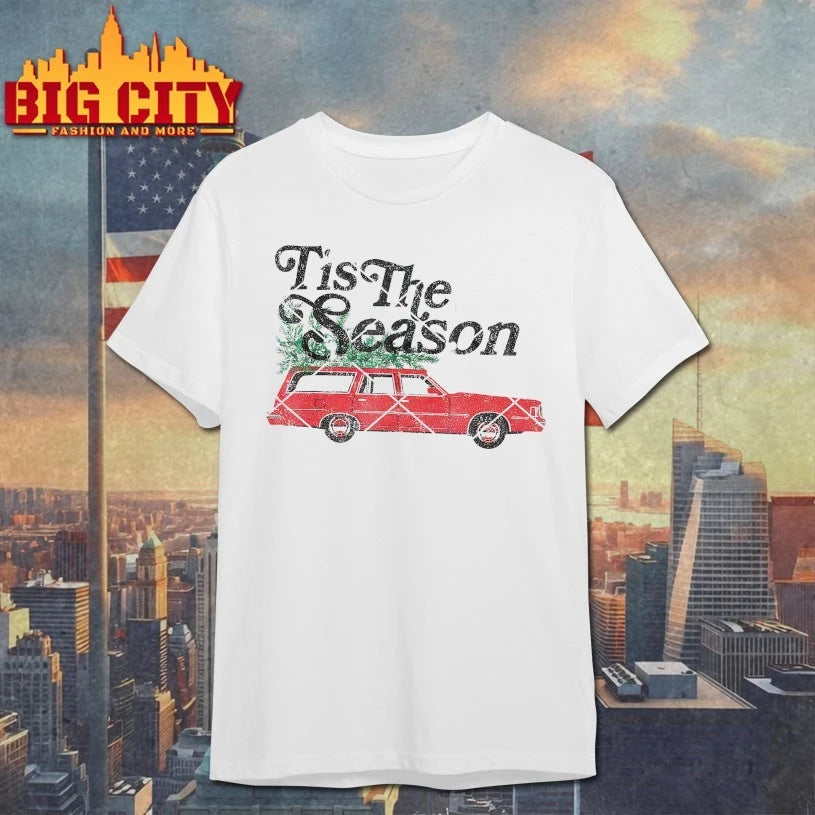 Tis The Season Car Wagon Christmas Tree Holiday shirt