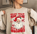 Tis The Season Sweatshirt, Santa Claus T-shirt, Christmas Sweatshirt, Merry Christmas Sweatshirt, Retro Santa Shirt,...