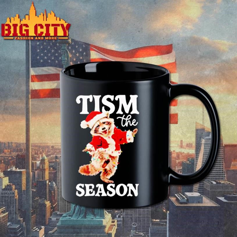 Tism The Season Raccoon Christmas Autism Awareness Shirt
