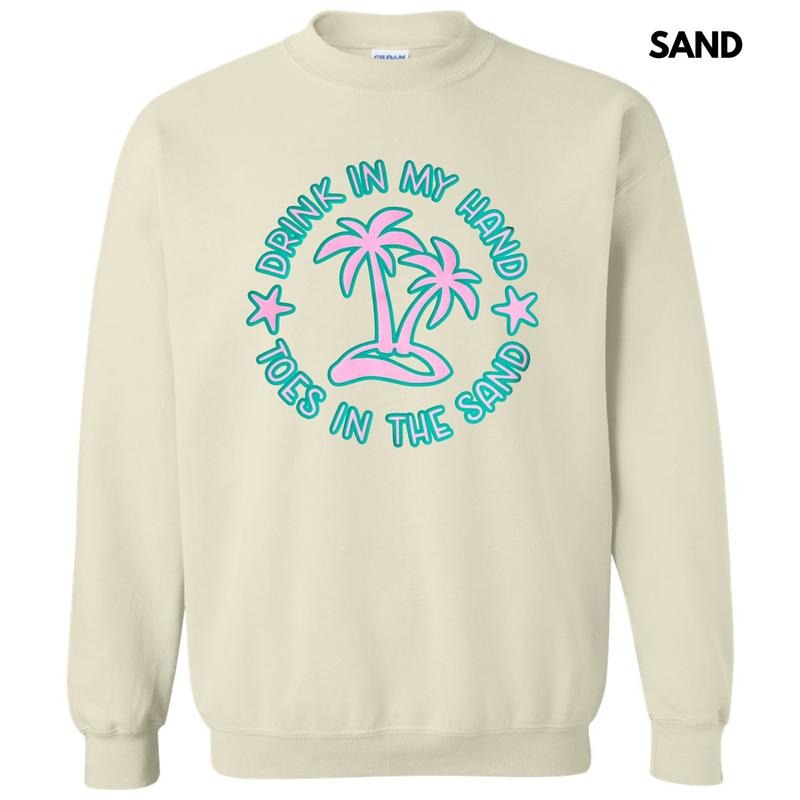 Toes In The Sand Puff Sweatshirt T-Shirts, Hoodie | PureTeeCo.com