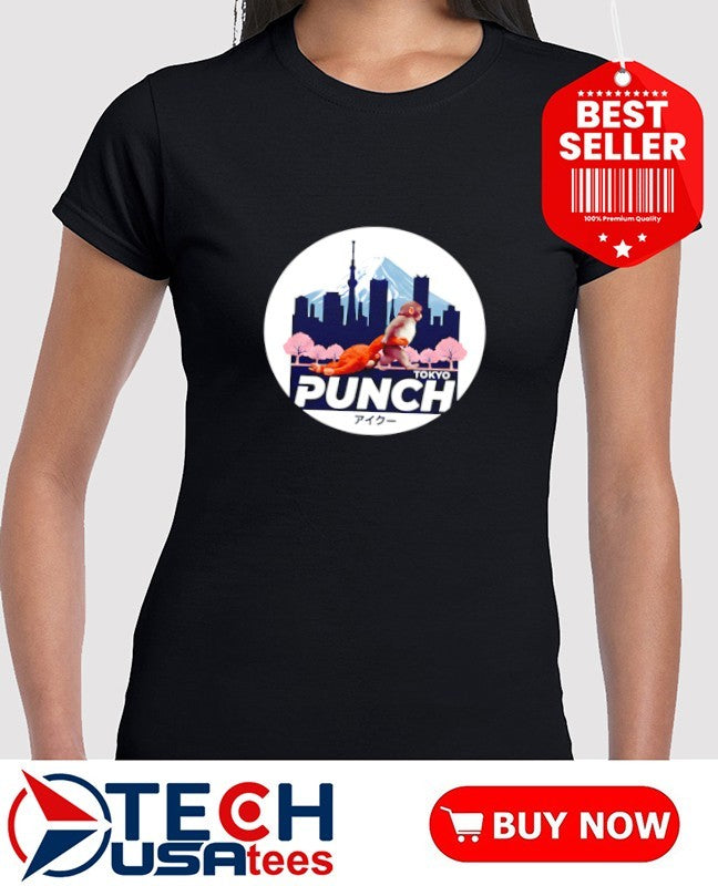 Tokyo Punch Monkey Japanese skyline shirt
