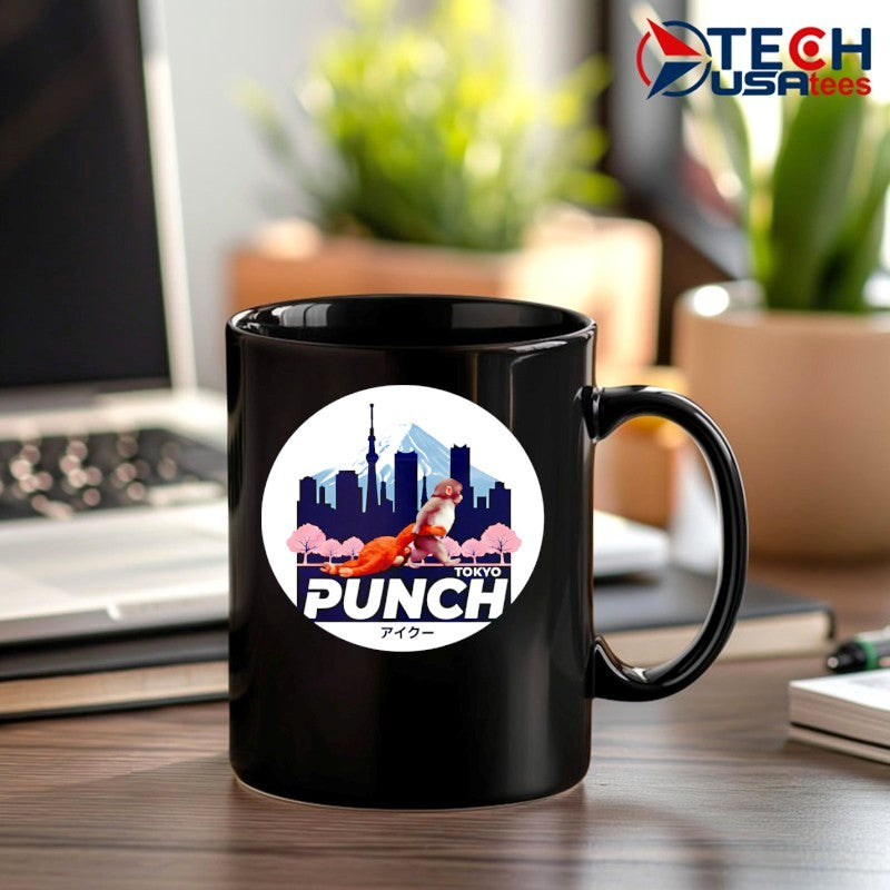 Tokyo Punch Monkey Japanese skyline shirt