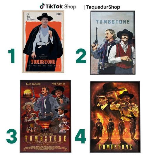 Tombstone Poster, Tombstone Movie Poster, Midcentury Modern Art, Vintage Poster, Retro Wall Art, Custom Poster, Wall Decor, Home Decor Satin Photo