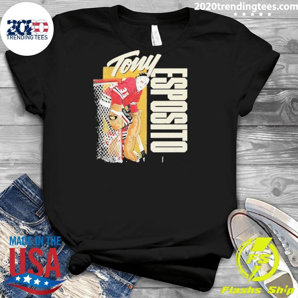 Tony Esposito Chicago Blackhawks Highlight Mask Shirt