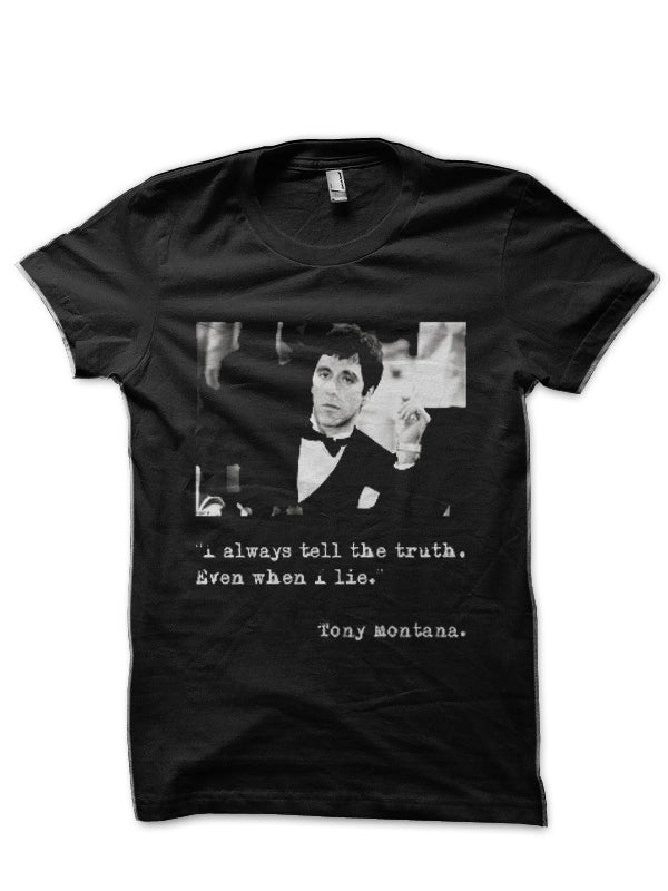 Tony Montana Black T-Shirt Style001 Hoodie, Sweatshirt | PureTeeCo.com