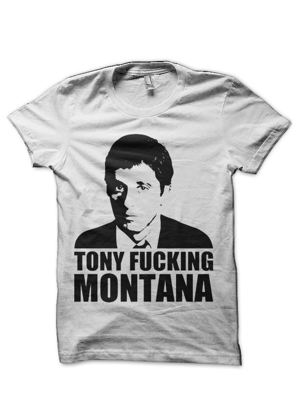 Tony fucking Montana White T-Shirt Hoodie, Sweatshirt | PureTeeCo.com