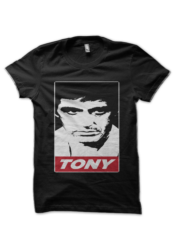 Tony Montana Black T-Shirt Style002 Hoodie, Sweatshirt | PureTeeCo.com