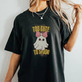 Too Cute To Spook Ghost Tshirt Gift For Girlfriend Wife Sister Oversized Comfort Halloween Shirt Gym Pump Cover For...