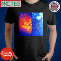 Top America half fire half cold paint shirt