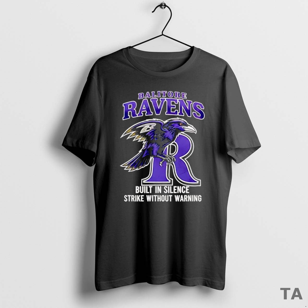 Top Baltimore Ravens Built In Silence Strike Without Warning T Shirt Sweater Hoodie, Sweatshirt | PureTeeCo.com
