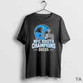 Top Carolina Panthers Nfc South 2025 Champions Helmet T Shirt Sweater Hoodie, Sweatshirt | PureTeeCo.com