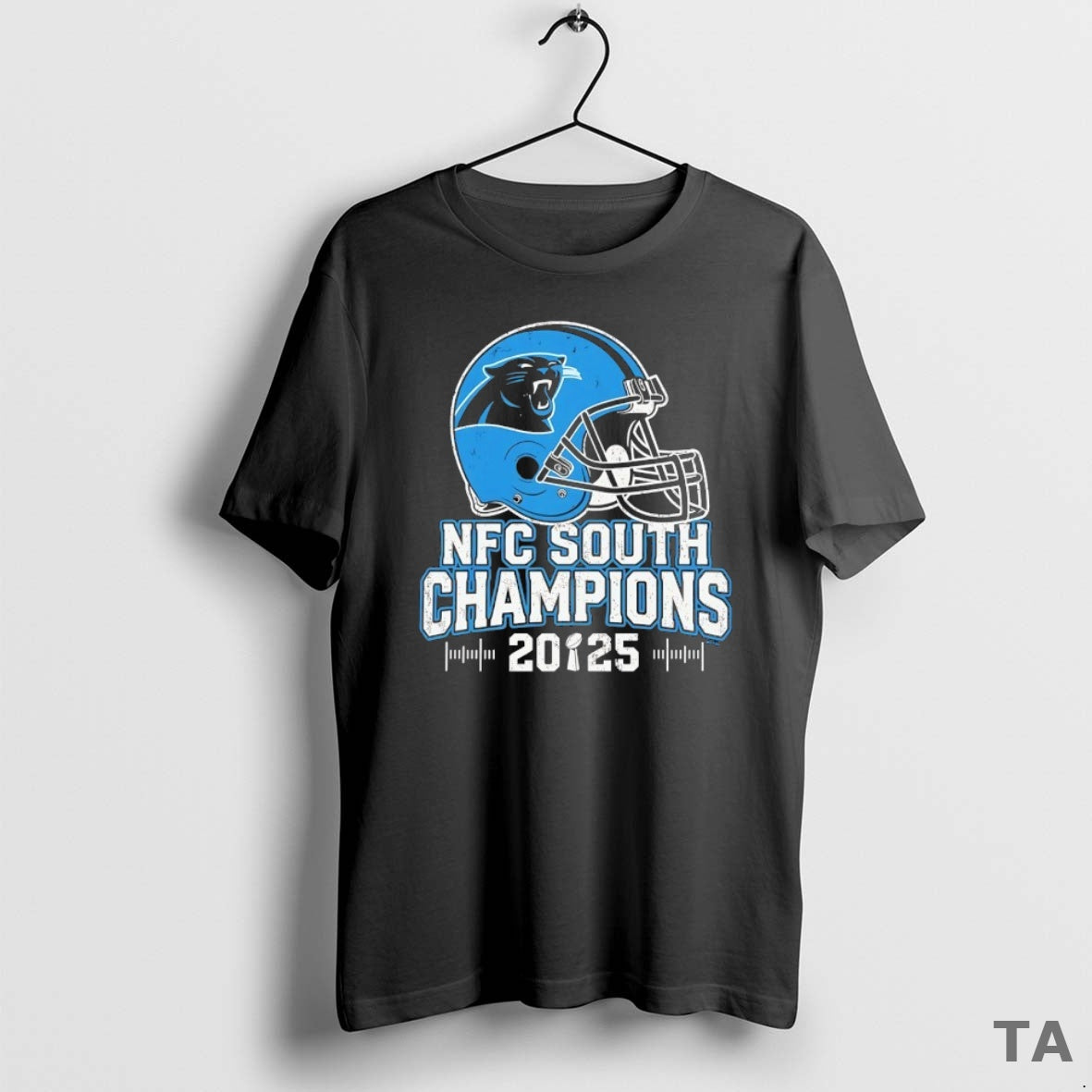 Top Carolina Panthers Nfc South 2025 Champions Helmet T Shirt Sweater Hoodie, Sweatshirt | PureTeeCo.com